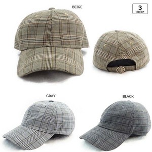 グレンチェックローキャップ　CAP　帽子