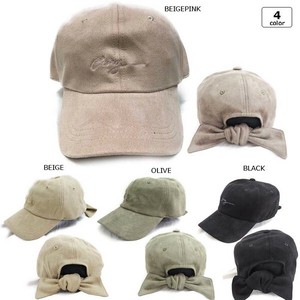 Cap Back Ribbon Suede Embroidered