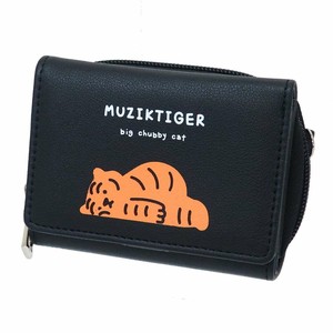 【財布】MUZIK TIGER コンパクト財布 三つ折り BK