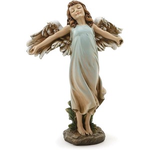 腕を広げた天使の少女 ガーデン彫刻 彫像オーナメント装飾 守護天使 エンジェル カトリック 贈り物 輸入品