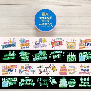 Washi Tape Party Happy Birthday Phosphorescent Masking Tape