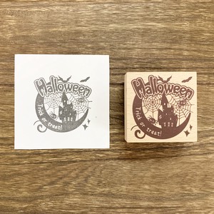 Stamp Wood Stamp Halloween Scary Castle