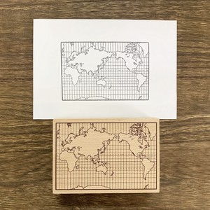 ウッドスタンプ　世界地図
