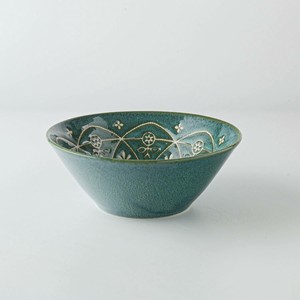 Mino ware Donburi Bowl Green 13.5cm Made in Japan