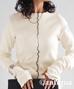 Antiqua T-shirt Color Palette Plain Color Long Sleeves Tops Ladies Autumn/Winter