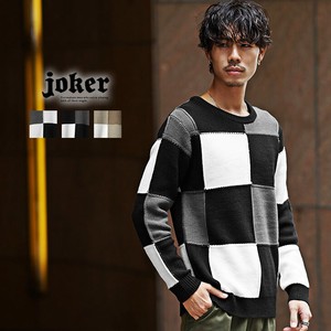 Sweater/Knitwear Patchwork Crew Neck Knitted