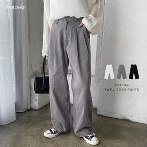 Full-Length Pant High-Waisted Twill Tuck Pants