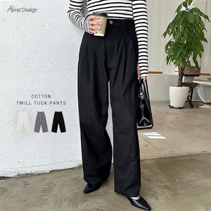 コットン ツイル タックパンツ ハイウエスト