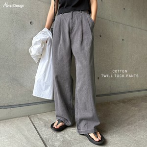 コットン ツイル タックパンツ ハイウエスト