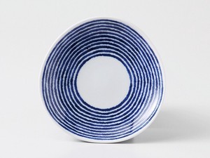 【SALE】波佐見焼　藍染駒筋 変形小皿