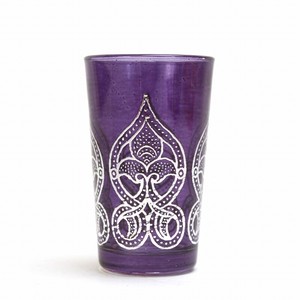 モロッコプリントグラス 1個売り シルバー球根 紫