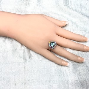 Silver-Based Pearl/Moon Stone Ring sliver Colorful Rings Rhinestone