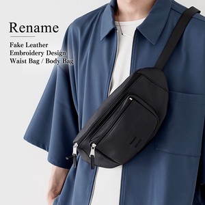 Rename フェイクレザー 刺繡デザイン ウエストバッグ/ボディバッグ