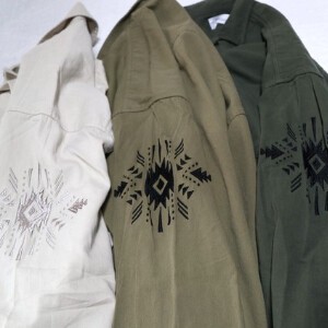 綿ツイルオルテガ刺繍シャツ（ortega embroidery shirt）2023AW