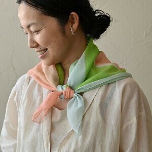 【2024春夏】【再登場】<フェアトレード>手織オーガニックコットンラクガキスカーフ