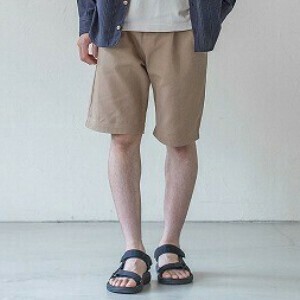 【2024春夏】<フェアトレード>エシカルメンズ　オーガニックコットン　ツイルハーフパンツ