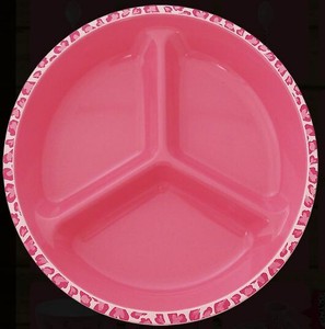 Divided Plate Animals Pink Leopard