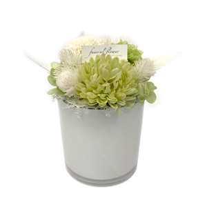 雲雀 ホワイト プリザーブドフラワー 現代仏花 供花 お供え マム キク 菊 和風 ギフト 小さい