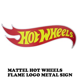 ダイカット メタルサイン Hot Wheels Flames Logo 【ホットウィール 看板】