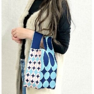 トートバッグ ニットトート 大容量 軽量 おしゃれ エコバッグ 和柄 肩掛け 軽い 猫 cat かわいい 可愛い