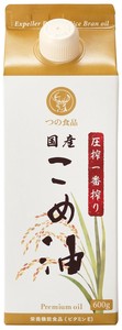 圧搾一番搾り　国産こめ油　600g　紙パック