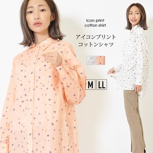 Button Shirt/Blouse Design Plain Color Tops Ladies' M Simple