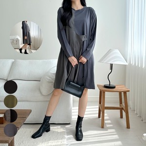 Casual Dress Color Palette Long One-piece Dress Layered Look Ladies'