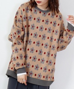 Sweatshirt Patterned All Over Knit Sew