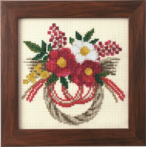 【COSMO】 Seasonal Flower Arrangement-New Years Wreath  Cross stitch kit