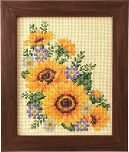【COSMO】 Seasonal Flower Arrangement-Sunflower and Aster  Cross stitch kit