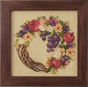 【COSMO】 Seasonal Flower Arrangement-Harvest Wreath  Cross stitch kit