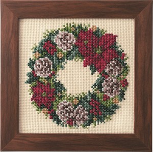 【COSMO】 Seasonal Flower Arrangement-Poinsettia Wreath  Cross stitch kit