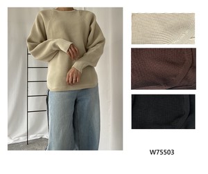 Sweater/Knitwear Crew Neck Slit Knit Tops 2023 New