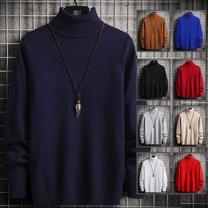 Sweater/Knitwear Plain Color Long Sleeves High-Neck Cut-and-sew Autumn/Winter
