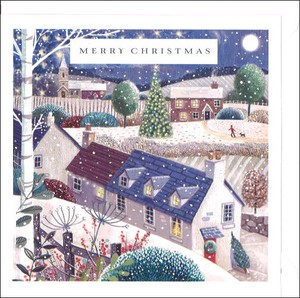 グリーティングカード クリスマス「クリスマスの街」メッセージカード 2023新作