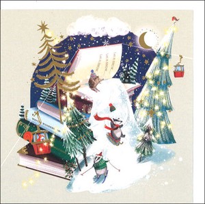 グリーティングカード クリスマス「本のネズミたち」メッセージカード 2023新作