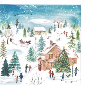 グリーティングカード クリスマス「クリスマスの街並」メッセージカード 2023新作