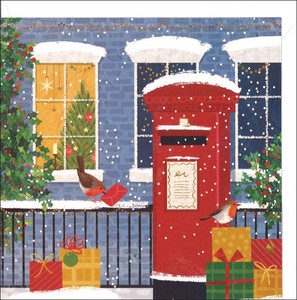 グリーティングカード クリスマス「プレゼントを運ぶ鳥たち」メッセージカード 2023新作