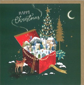 グリーティングカード クリスマス「プレゼントの街」メッセージカード 2023新作