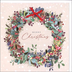 Greeting Card Wreath Christmas Message Card 2023 New
