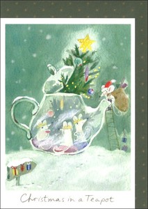 グリーティングカード クリスマス「ティーポットのネズミたち」メッセージカード 2023新作