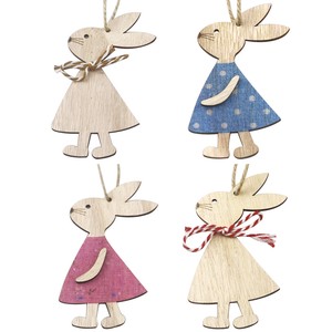 Object/Ornament Wooden Rabbit Pastel Natural Decoration