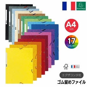 EXACOMPTA 3フラップ ゴム留め A4 ファイル【全17色】（フランス・輸入・文房具）