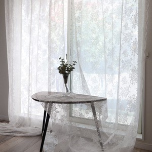 Lace Curtain White 100cm 2-pcs pack Made in Japan