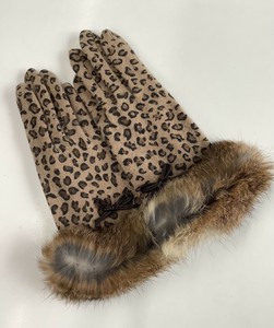 Gloves Rabbit Fur Leopard