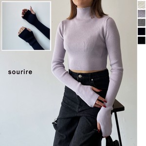 Sweater/Knitwear Pullover High-Neck Short Length 2023 New