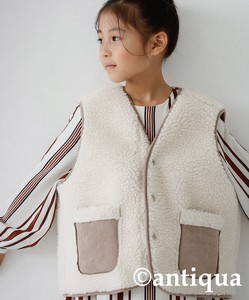 Antiqua Kids' Jacket Plain Color Boa Vest Outerwear Tops Kids Autumn/Winter