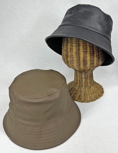 2023AW 　ダウンブリムフェイクレザー　バケットハット　帽子　HAT　サイズ調節可能