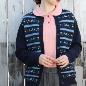 Sweater/Knitwear Long-sleeved Cardigan Floral Pattern