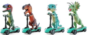 恐竜がキックボード乗ってるプルバックカーです！【プルバックダイナソースクーター】